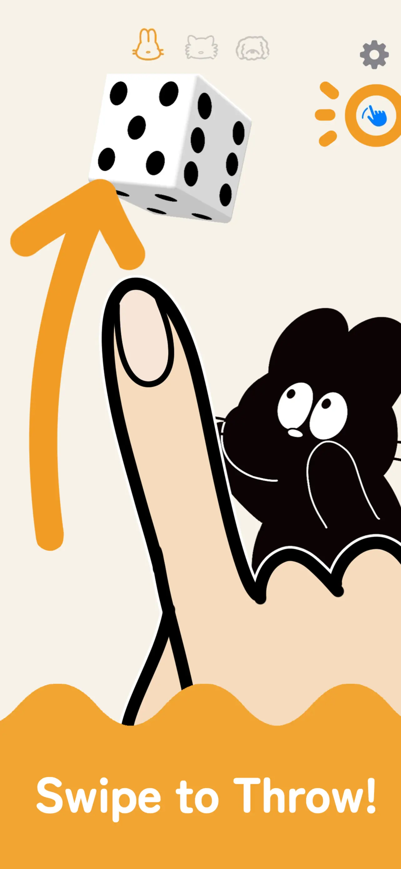 Swipe to throw the dice